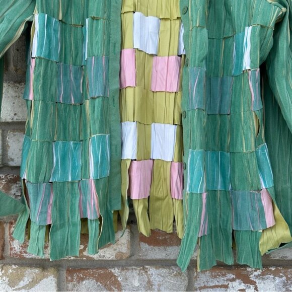 Fantazia Faux Suede Ribboned Jacket or Blouse - Picture 3 of 12